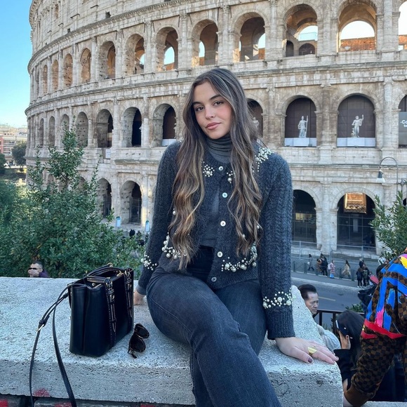 ZARA PEARL KNIT CARDIGAN - Picture 1 of 6